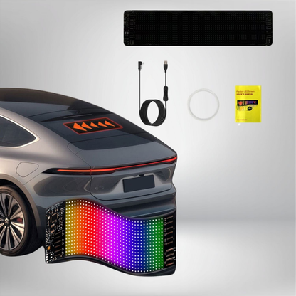 AutoLume™ LED Display | Flexible, High-Resolution, Bluetooth-Controlled Waterproof Car Advertising Screen